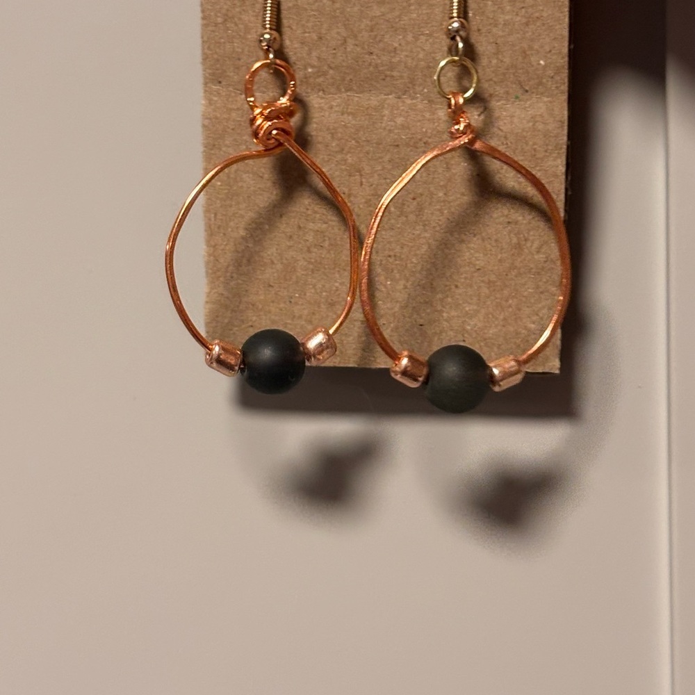 Elegant Black and Gold Hoop Earrings